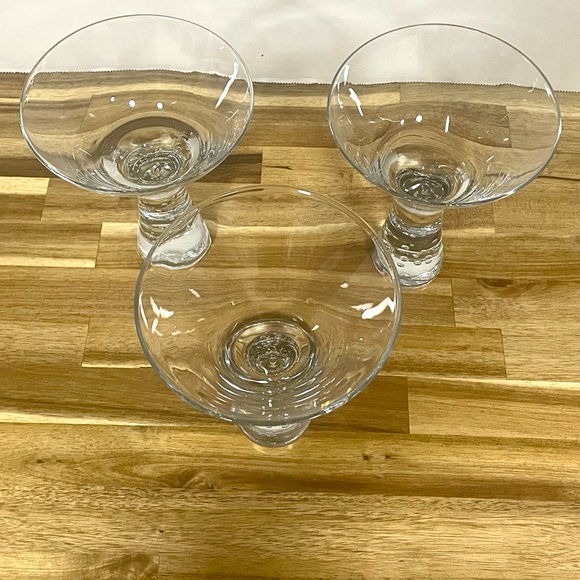 Vintage Swanky Thick Stemmed Martini Glasses Mid Century Bar, MCM Barware 3 - Picture 7 of 10